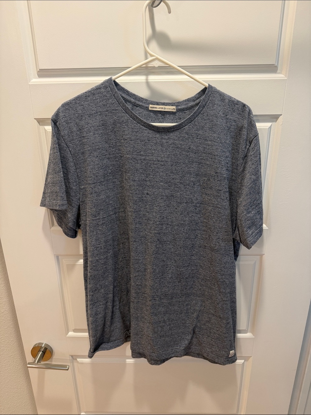 Marine Layer Heathered Navy Short Sleeve Crew